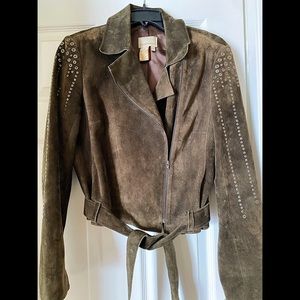 Max Azria Collection suede Motorcycle Jacket